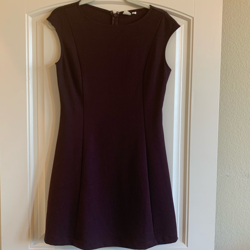 Plum Gap Fit & Flare dress in ponte